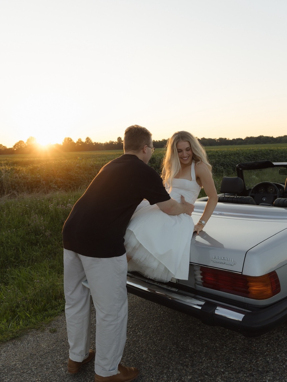 Classic White Halter Tea-Length Wedding Dress - Picture 11 of 11